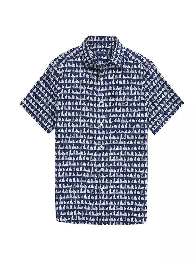 

Рубашка с короткими рукавами Boat Parade Vineyard Vines, темно-синий
