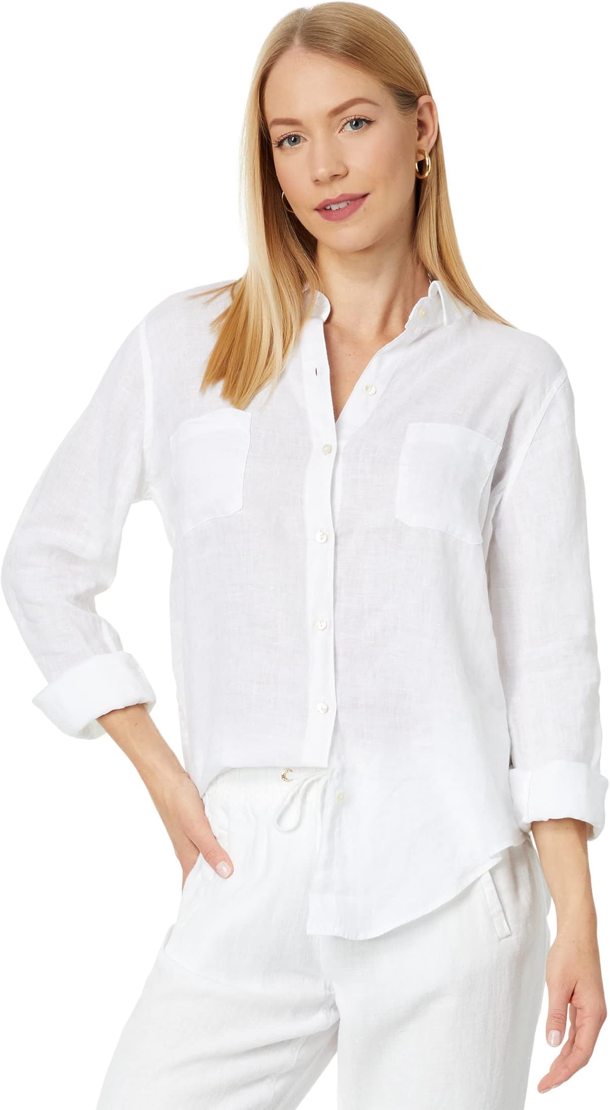 Рубашка Sea View Button-Down Lilly Pulitzer, цвет Resort White