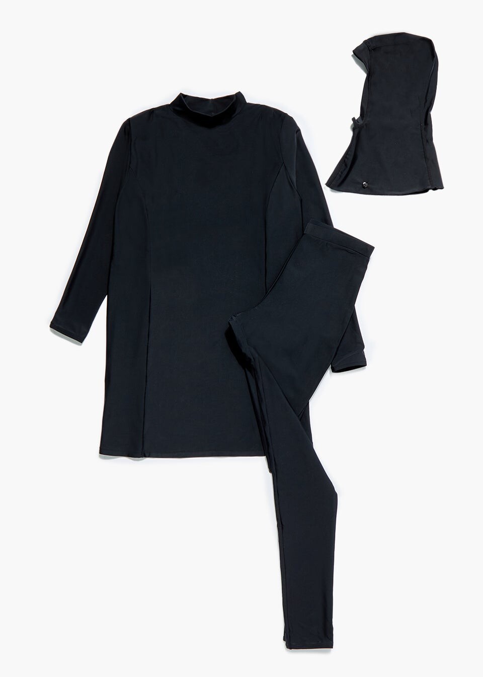 

Souluxe Черный спортивный комплект для плавания Burkini из 3 предметов