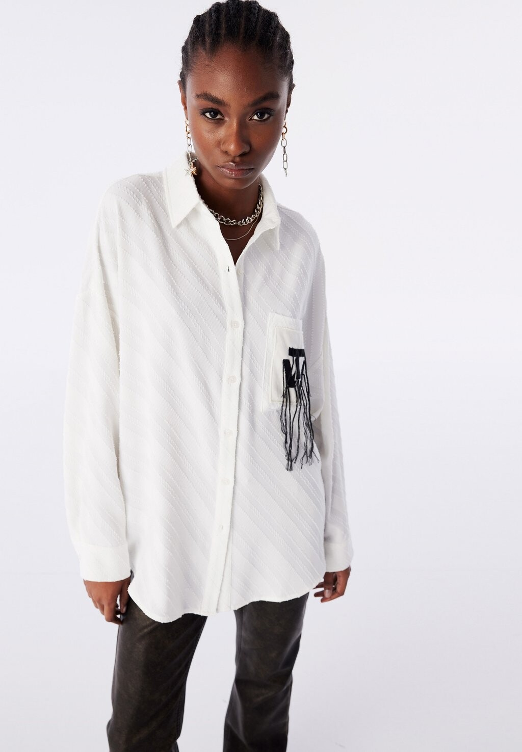 

Рубашка WITH TRICOT PATCH Twist, белый