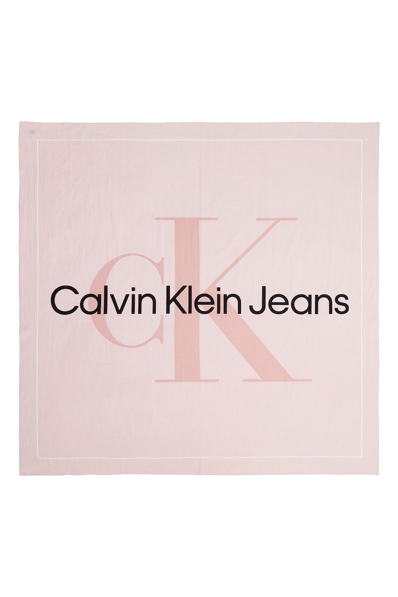Хлопковый шарф с логотипом Calvin Klein Jeans, розовый