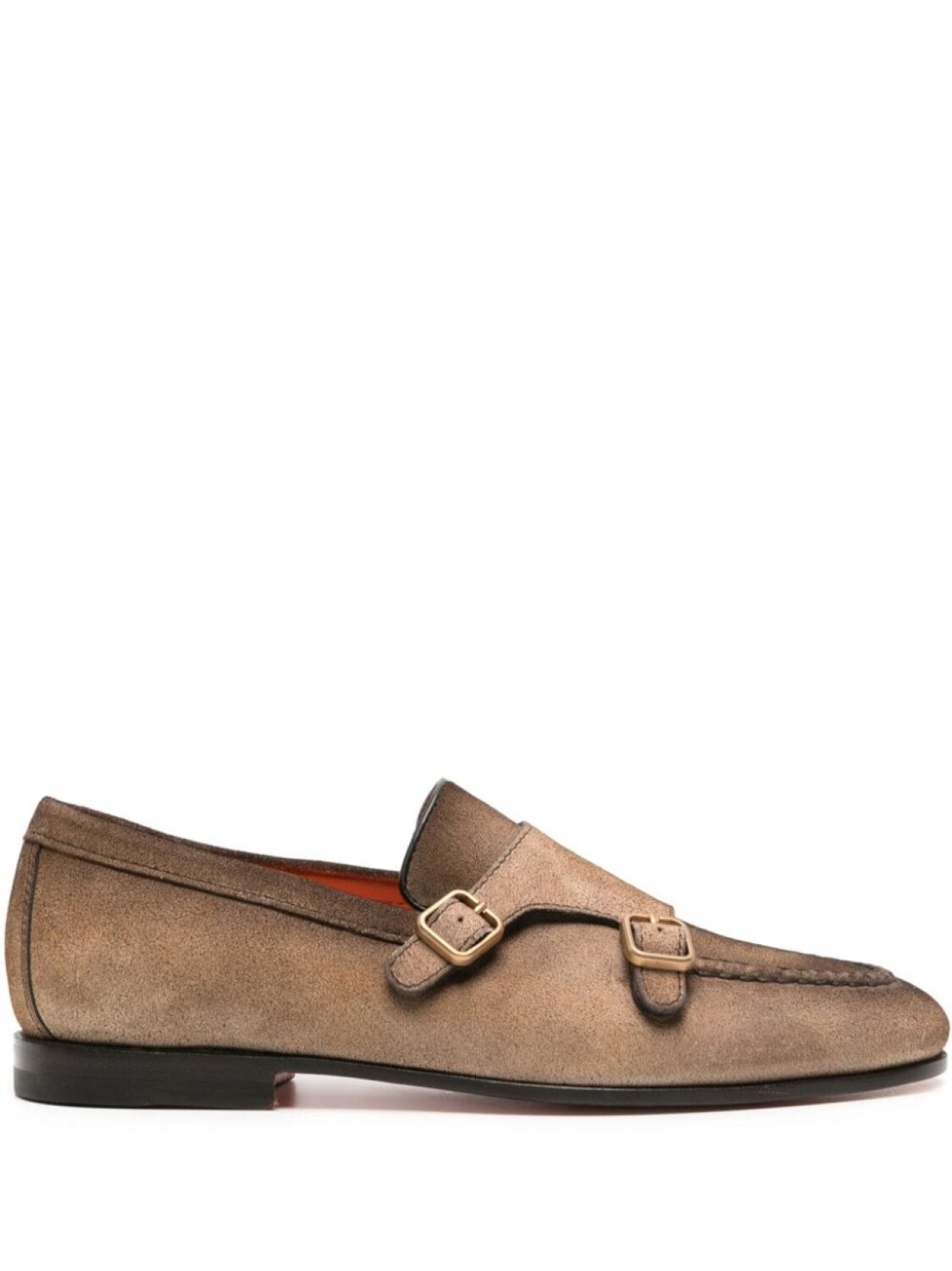 

Santoni лоферы с пряжками, коричневый