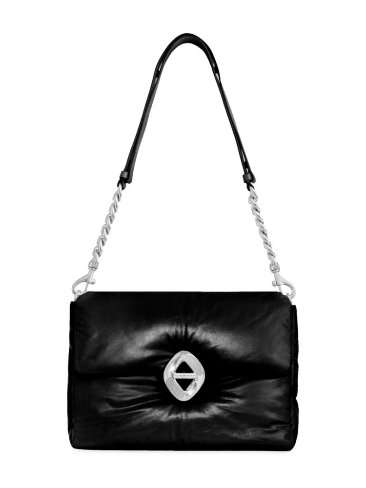 Кожаная сумка через плечо G Puff Rebecca Minkoff, черный украшенная кожаная сумка через плечо rebecca minkoff цвет valentine