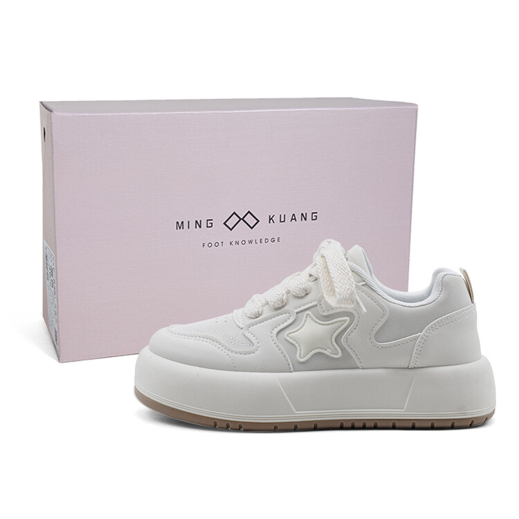 

Кроссовки MINGKUANG Skateboarding Shoes Women's Low-top, бежевый/черный