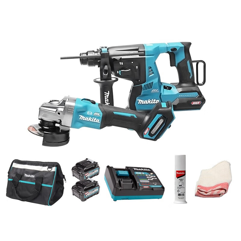 Угловая шлифовальная машина Makita DK0136G201 + два аккумулятора 40V/2.5Ah