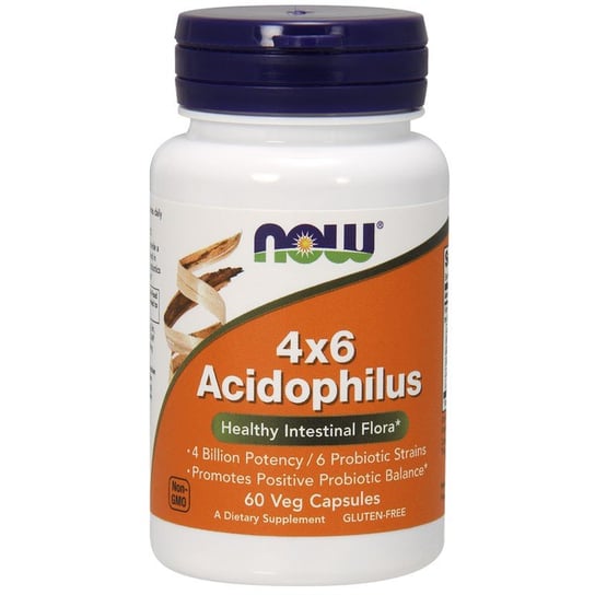 Now Foods, 4X6 Acidophilus 60 растительных капсул