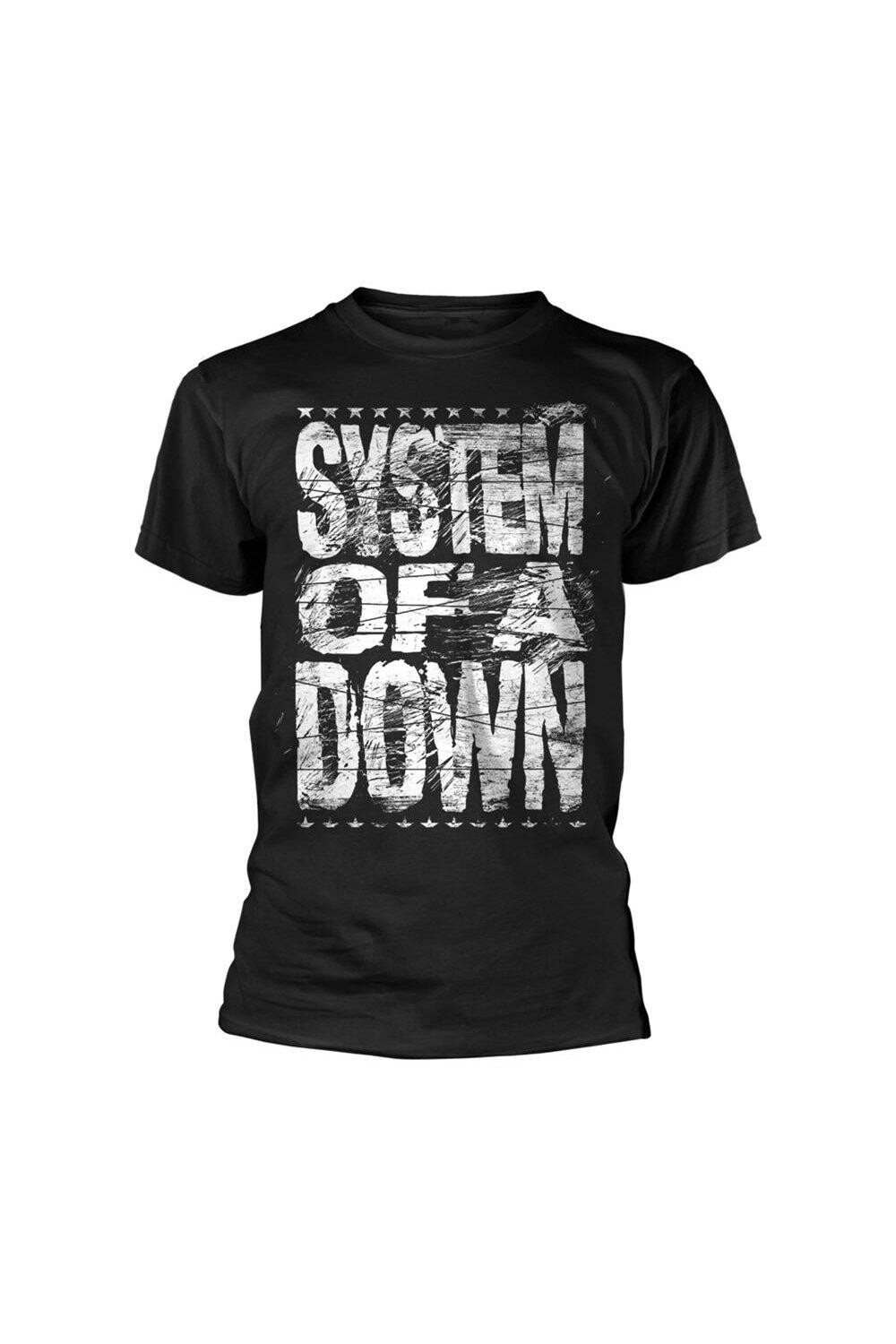 

Футболка с потертым логотипом System Of A Down, черный