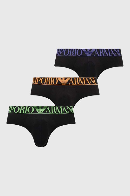 3 упаковки нижнего белья Emporio Armani Underwear, черный трусики с логотипом emporio armani underwear синий