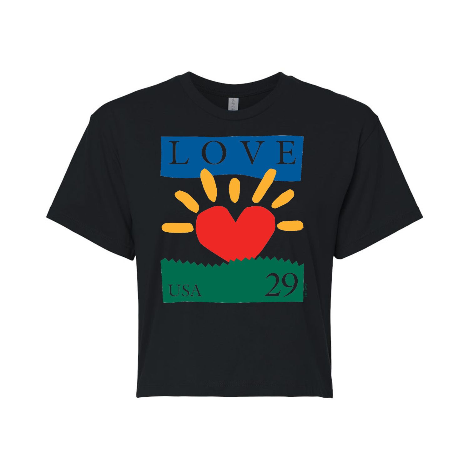 Укороченная футболка USPS Heart Love 29 для юниоров Licensed Character, черный укороченная худи usps love heart stamp для юниоров licensed character