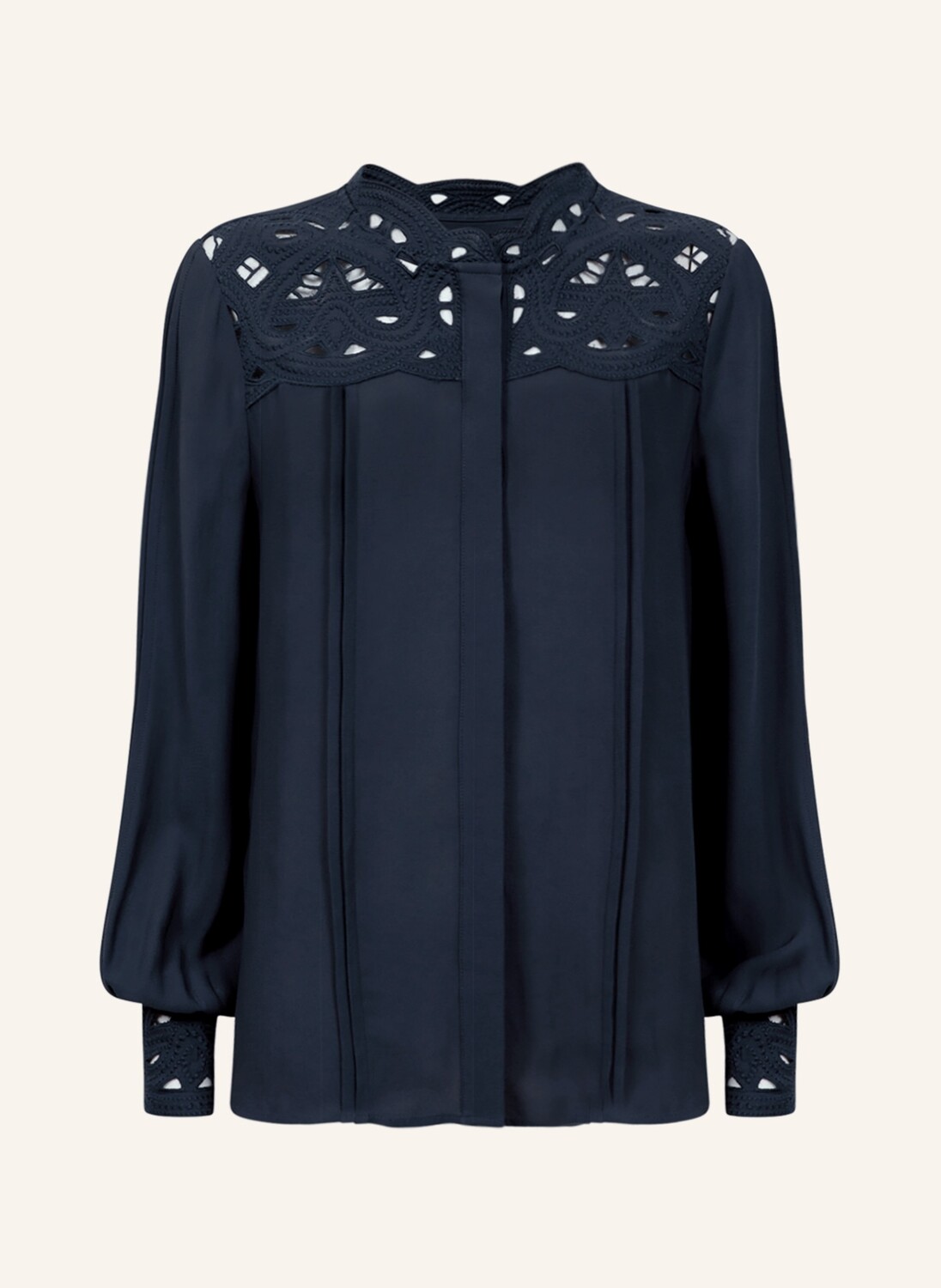 

Блуза REISS CELIA mit Lochstickereien, темно-синий