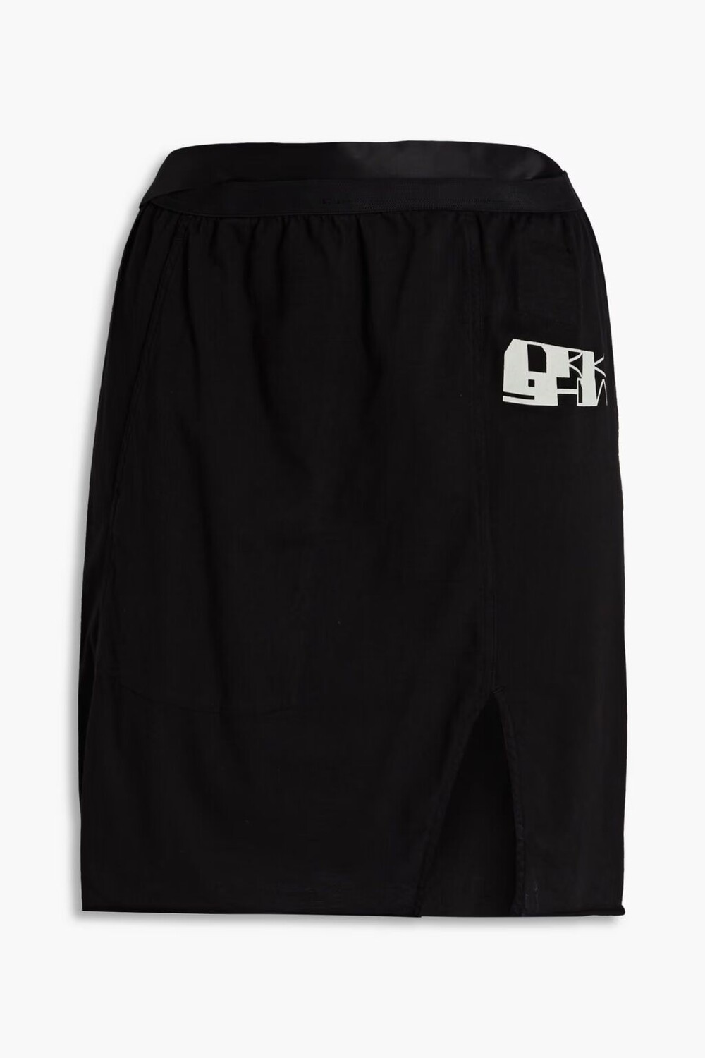 

Мини-юбка из хлопкового джерси с принтом Drkshdw By Rick Owens, черный