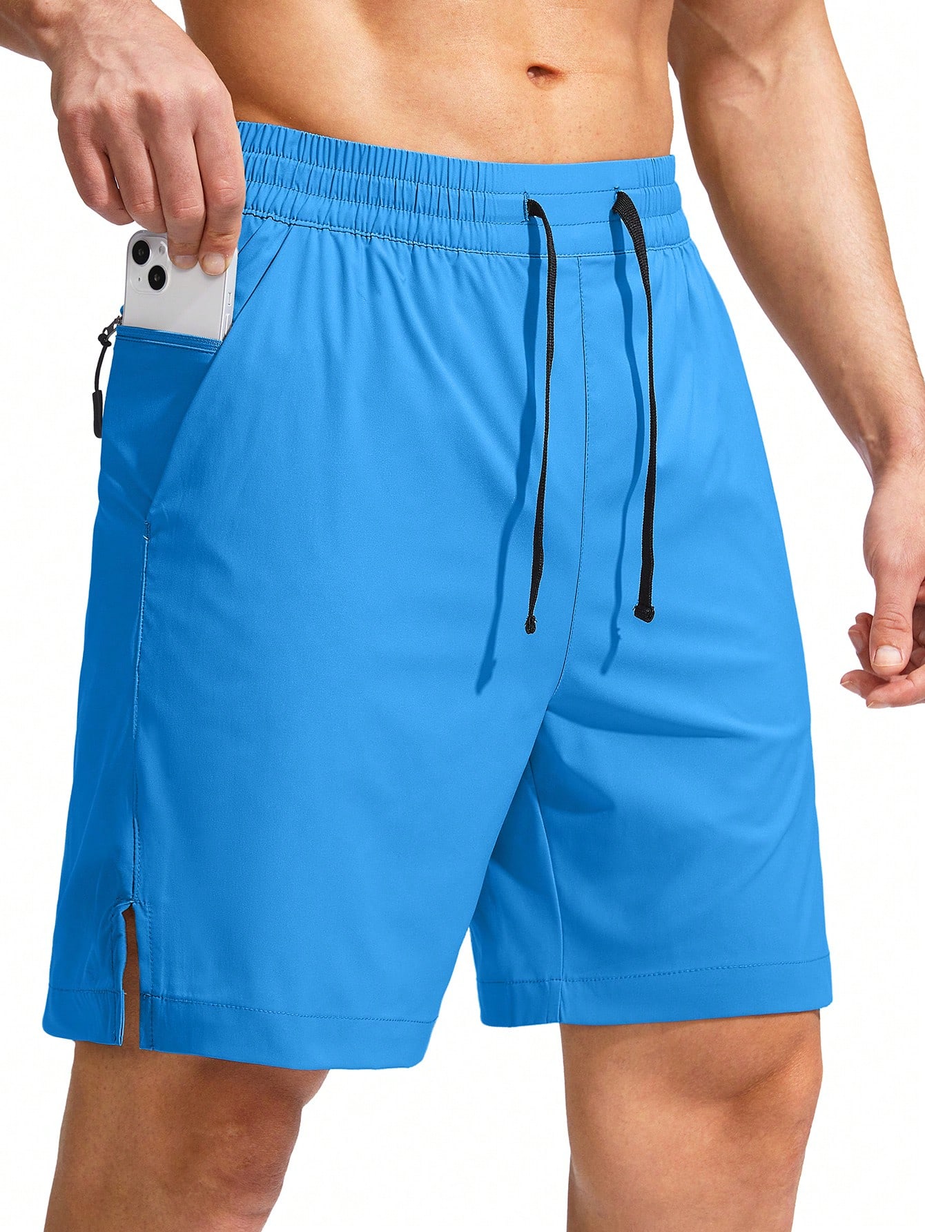 G Gradual G Gradual Мужские плавки Быстросохнущий купальный костюм Пляжные шорты для мужчин с карманами на молнии и сетчатой ​​подкладкой Серые шорты, синий фото