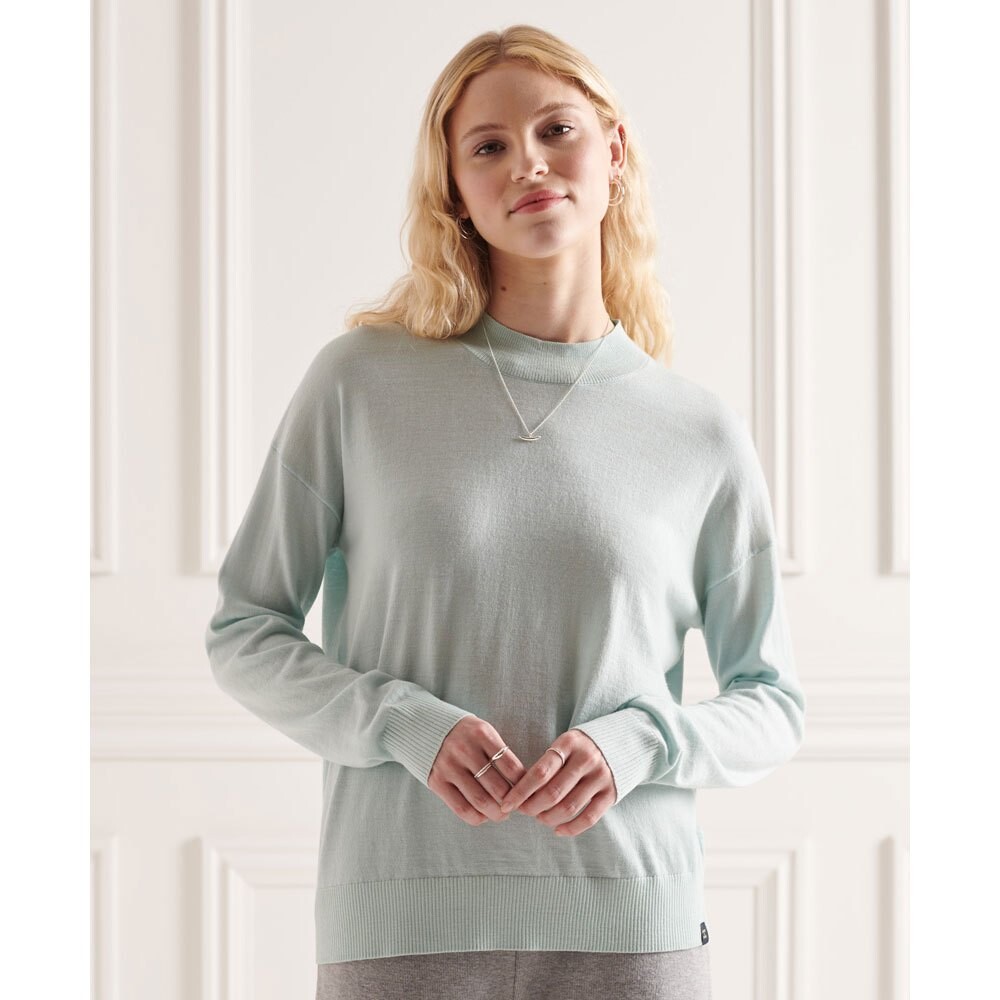 

Свитер Superdry Merino Mock Neck, розовый