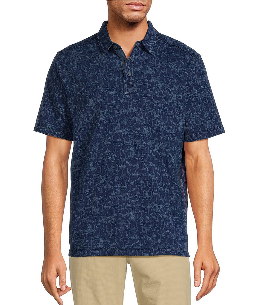 Рубашка поло с короткими рукавами Tommy Bahama Sippin Soiree, синий рубашка поло pina grande tommy bahama синий