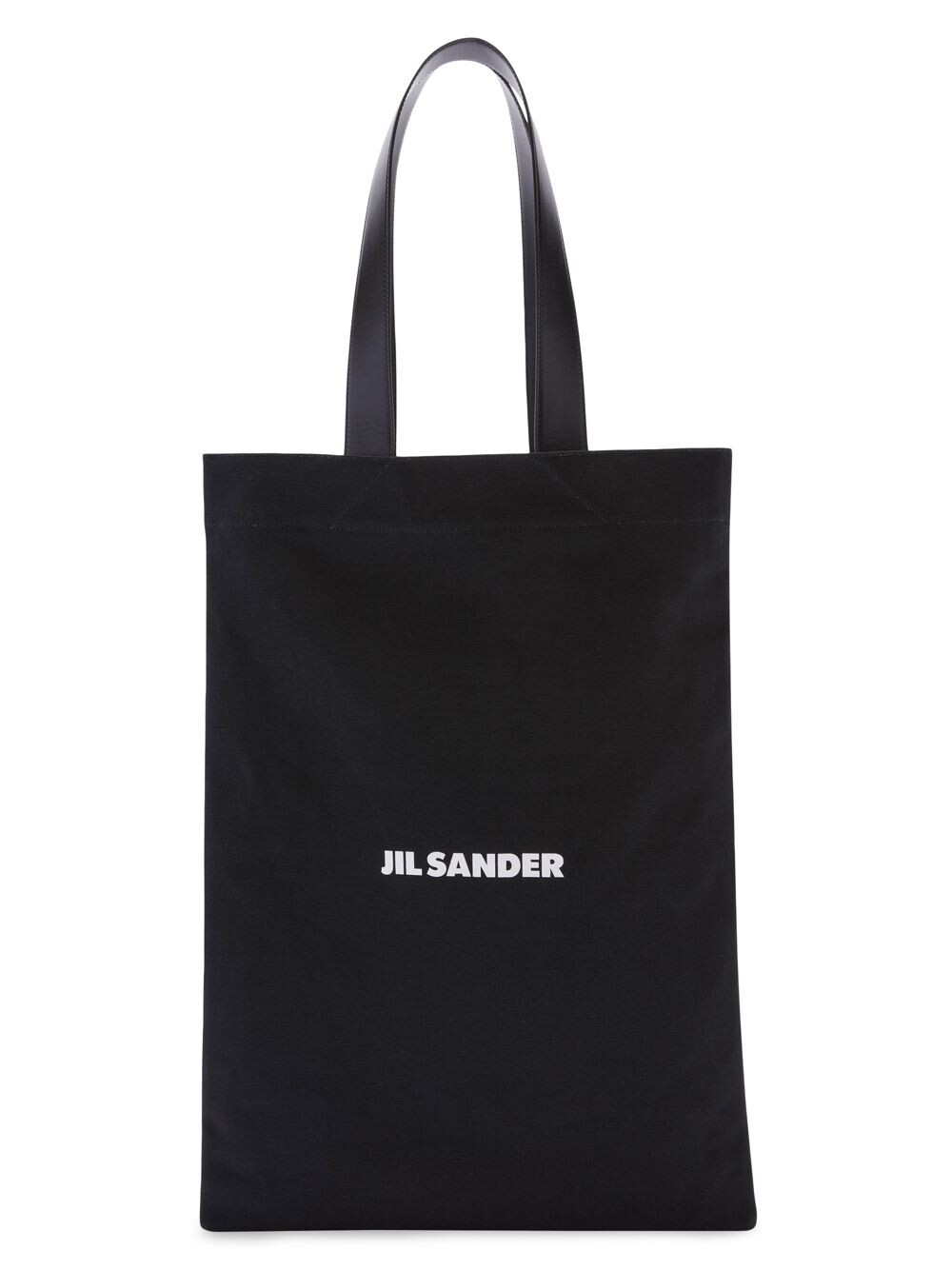 

Сумка-тоут Grande из хлопка и льна Jil Sander, черный