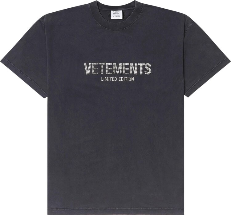 

Футболка Vetements Limited Edition Crystal Logo 'Black', черный