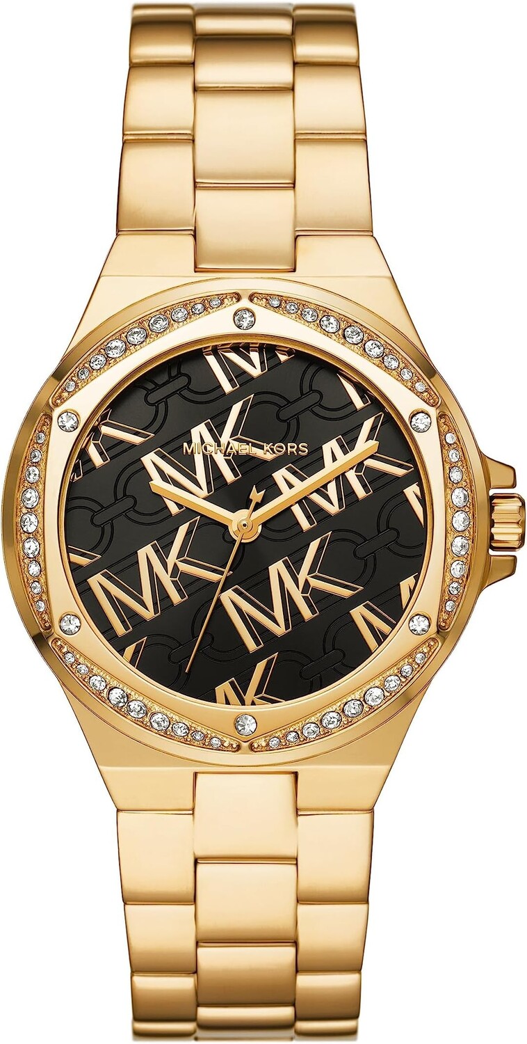 часы mk9083 everest three hand watch michael kors цвет gold tone stainless steel Часы MK7404 - Lennox Three-Hand Gold-Tone Stainless Steel Watch Michael Kors, золото