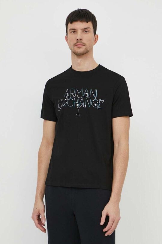 

Хлопковая футболка Armani Exchange, черный