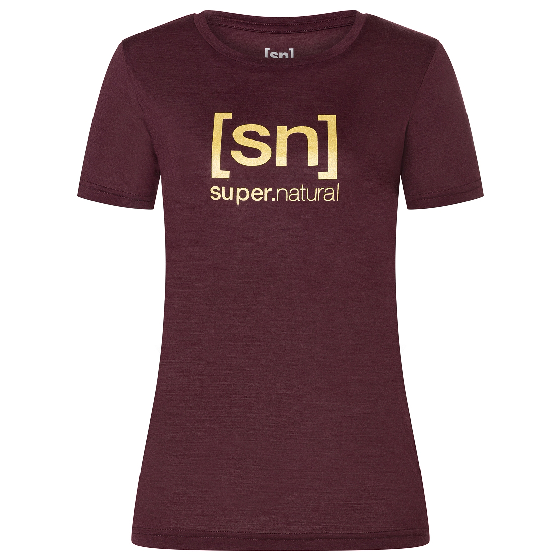 Рубашка из мериноса Super Natural Women's The Essential Logo Tee, цвет Wine Tasting/Gold