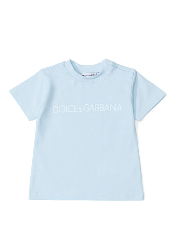 

Футболка для мальчика с синим логотипом Dolce&Gabbana