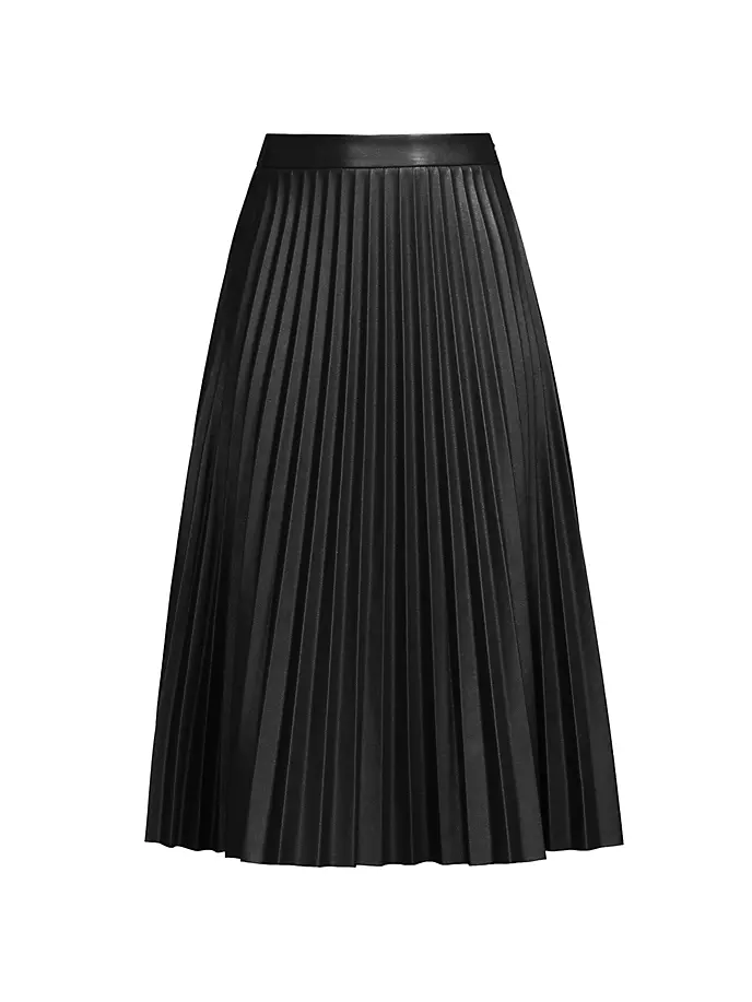 Плиссированная юбка миди из веганской кожи Rayla Milly, черный