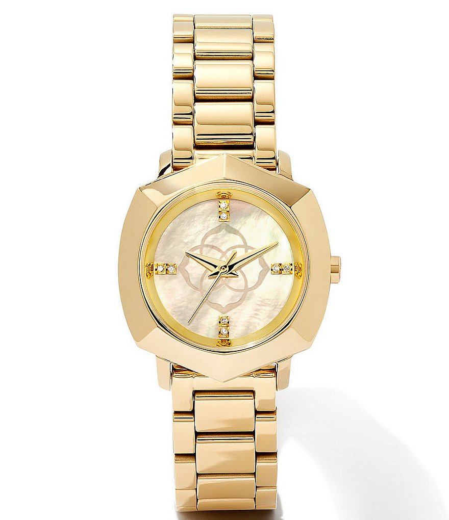 Женские часы Kendra Scott Dira с тремя стрелками и золотым браслетом из нержавеющей стали, золотой