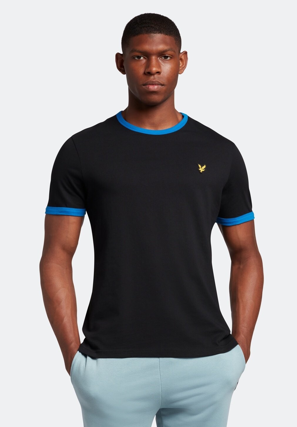 

Базовая футболка Ringer Lyle & Scott, цвет w jet black bright blue