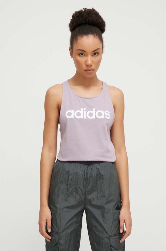

Хлопковый топ adidas, фиолетовый