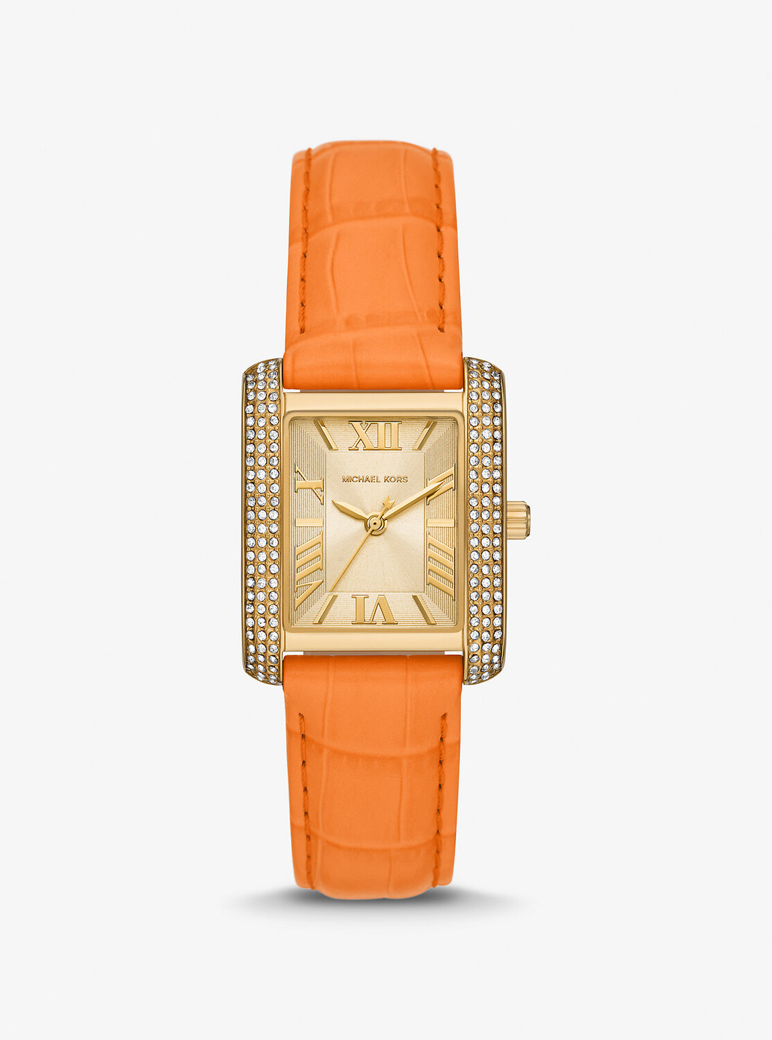 

Часы Emery Pavé из кожи золотистого цвета и с тиснением под крокодила Michael Kors, желтый