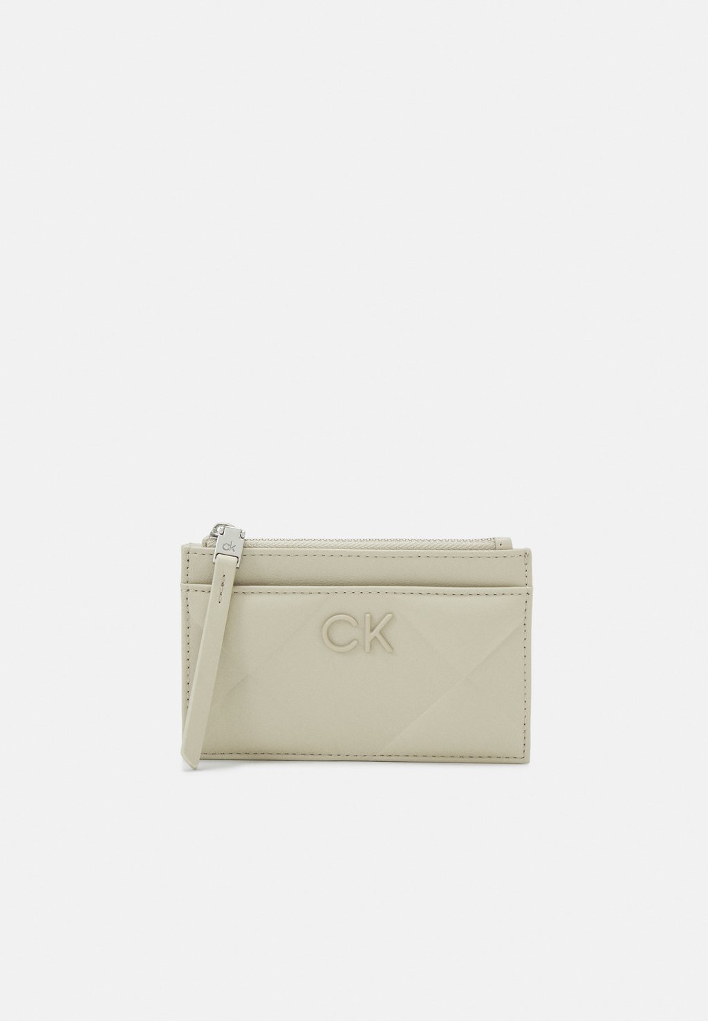 цена Кошелек QUILT CARDHOLDER WITH ZIP UNISEX Calvin Klein, цвет stoney beige