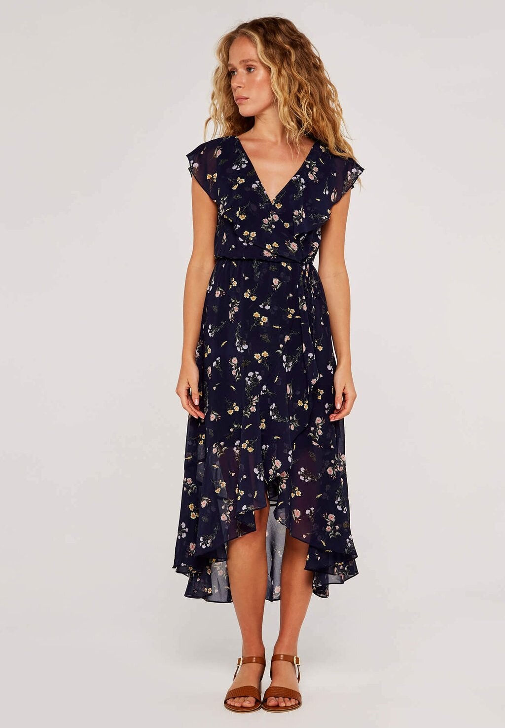 

Платье повседневное BOTANICAL RUFFLE WRAP Apricot, цвет dark blue
