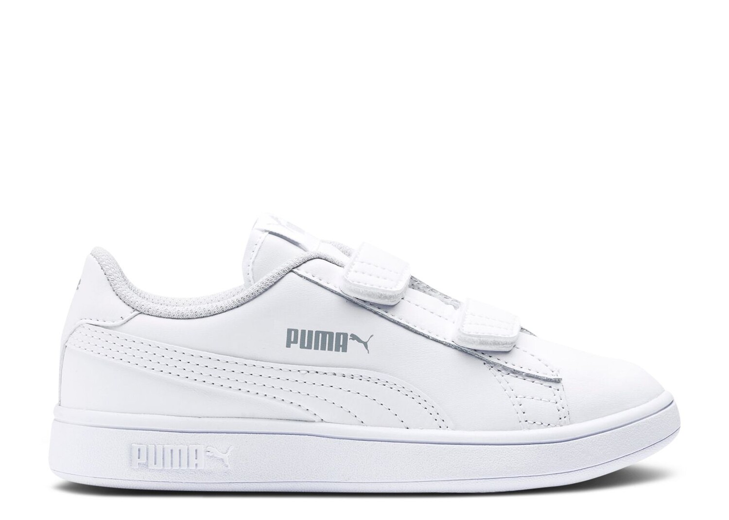 

Кроссовки Puma Smash V2 Leather Little Kid 'Triple White', белый