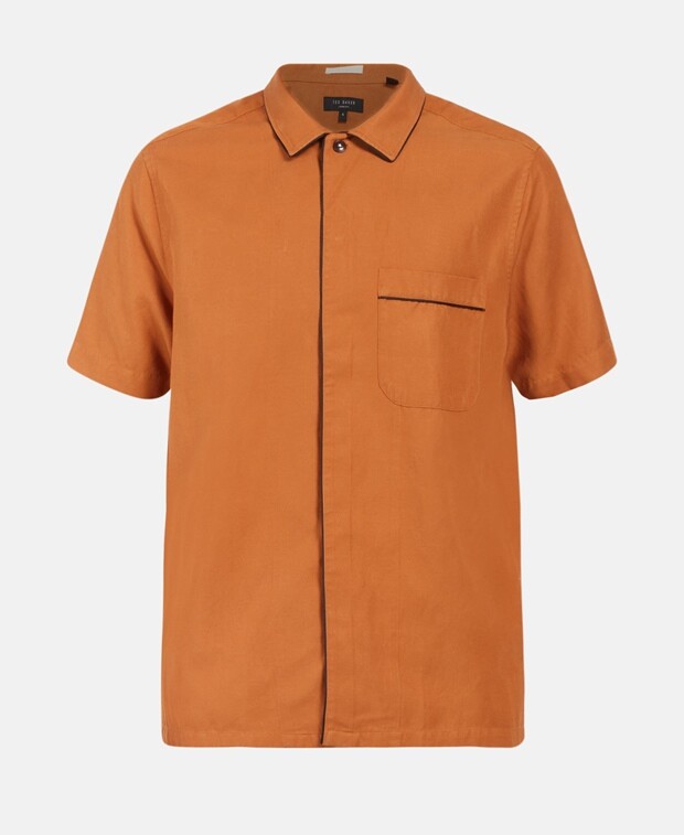 

Рубашка с короткими рукавами – стандартный крой Ted Baker, коричневый