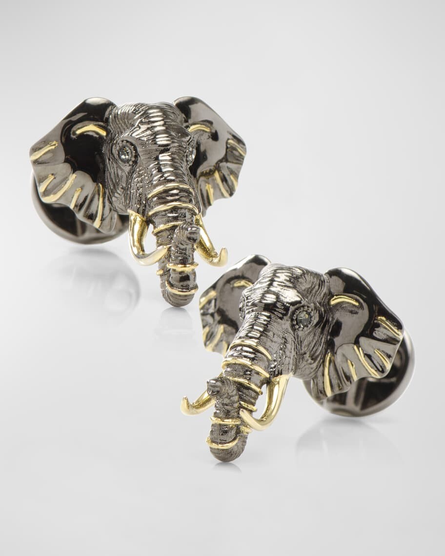

Мужские двухцветные запонки со слоном Cufflinks Inc.