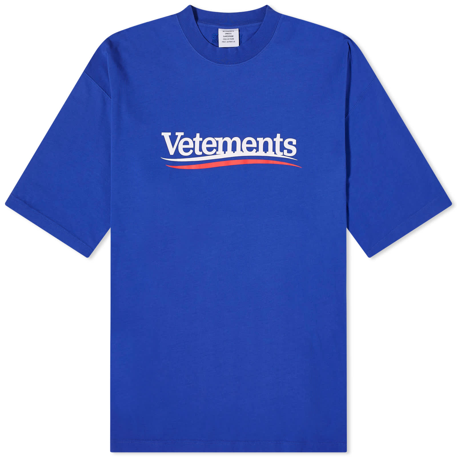 Футболка Vetements Campaign Logo, цвет Royal Blue цена и фото