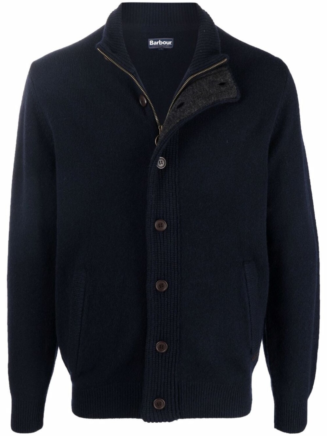 

Barbour шерстяной джемпер с высоким воротником, синий