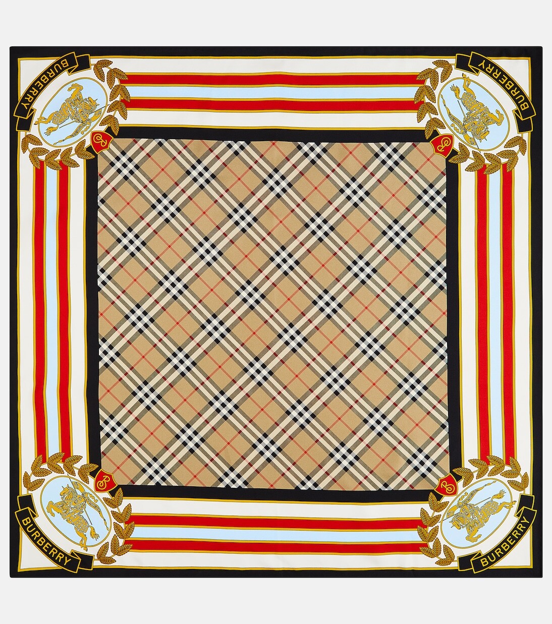 

Монтажный шелковый шарф Burberry, мультиколор