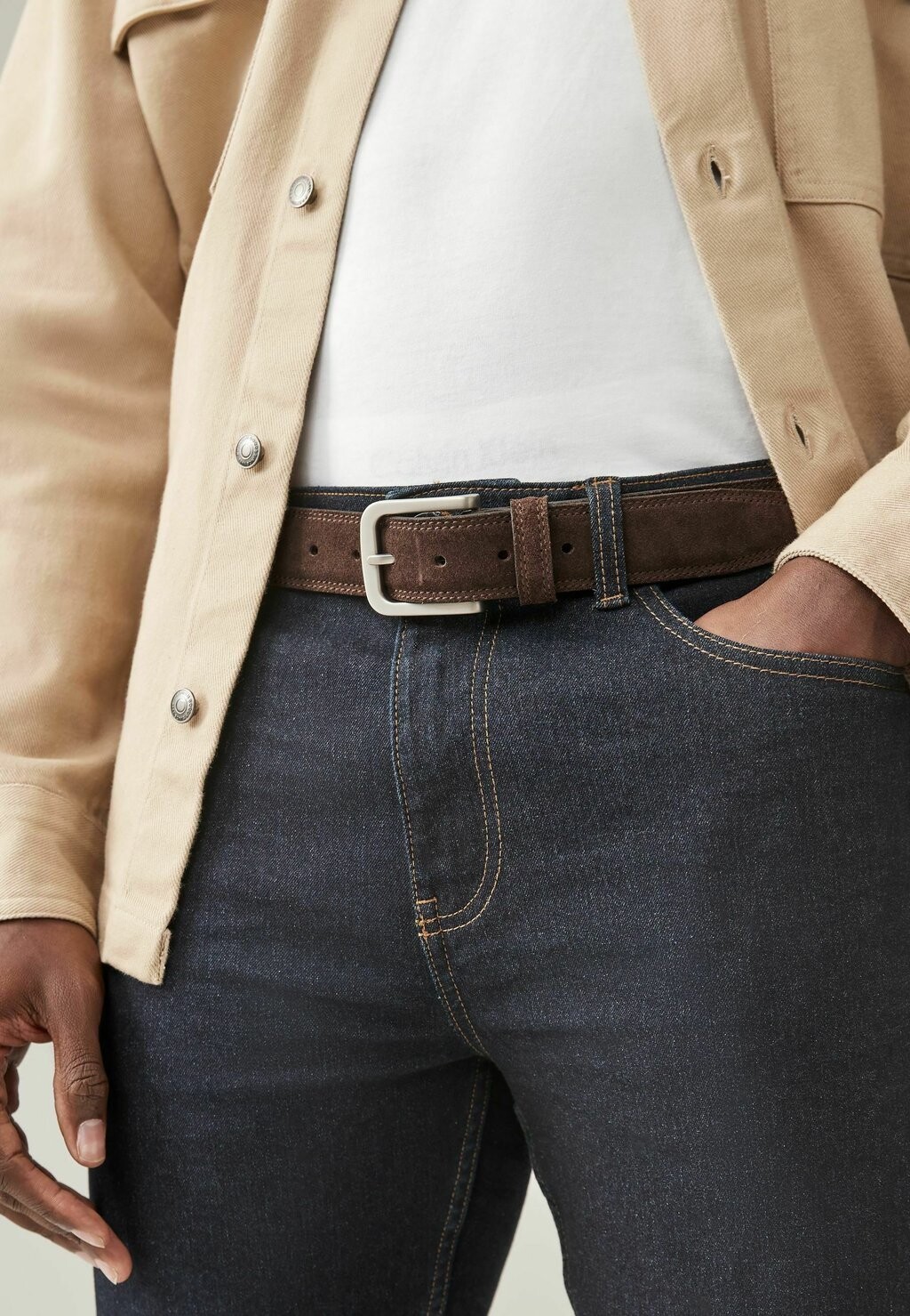 Пояс STITCH DETAIL, REGULAR FIT Next, коричневый