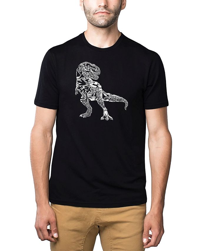 Мужская футболка Premium Blend Word Art — динозавр LA Pop Art, черный