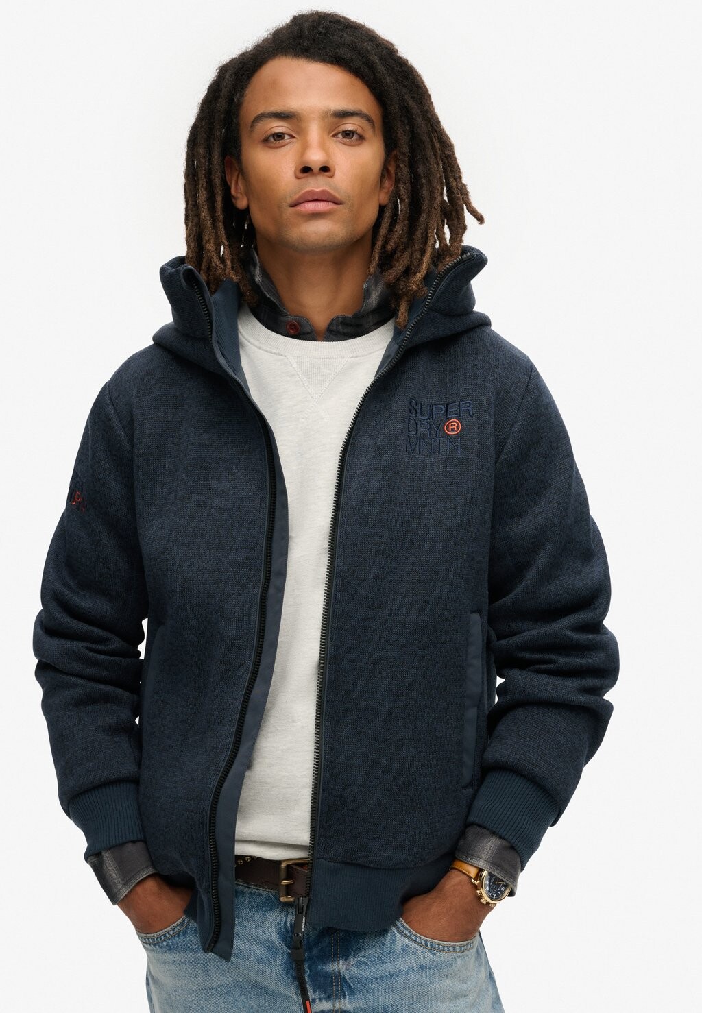 

Кардиган HOODED BONDED Superdry, темно-синий