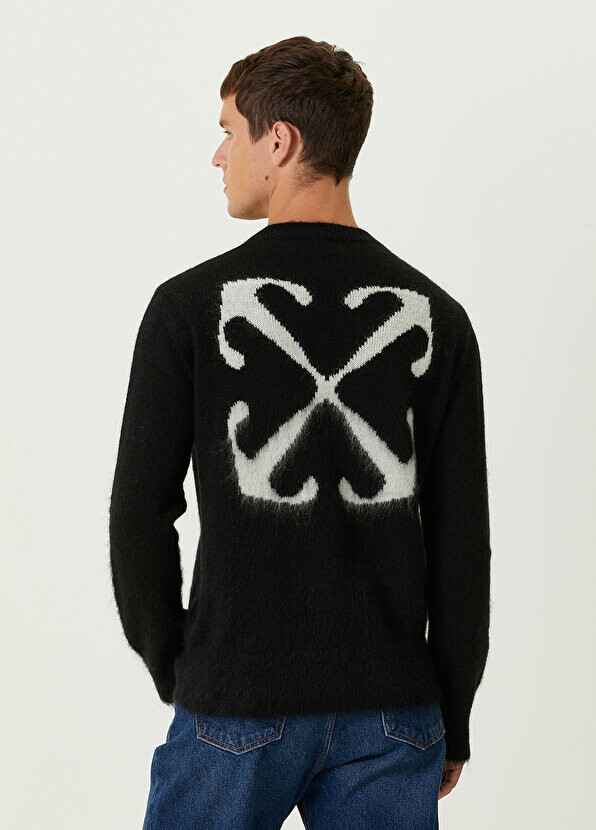 

Черный шерстяной жаккардовый свитер с логотипом Off-White