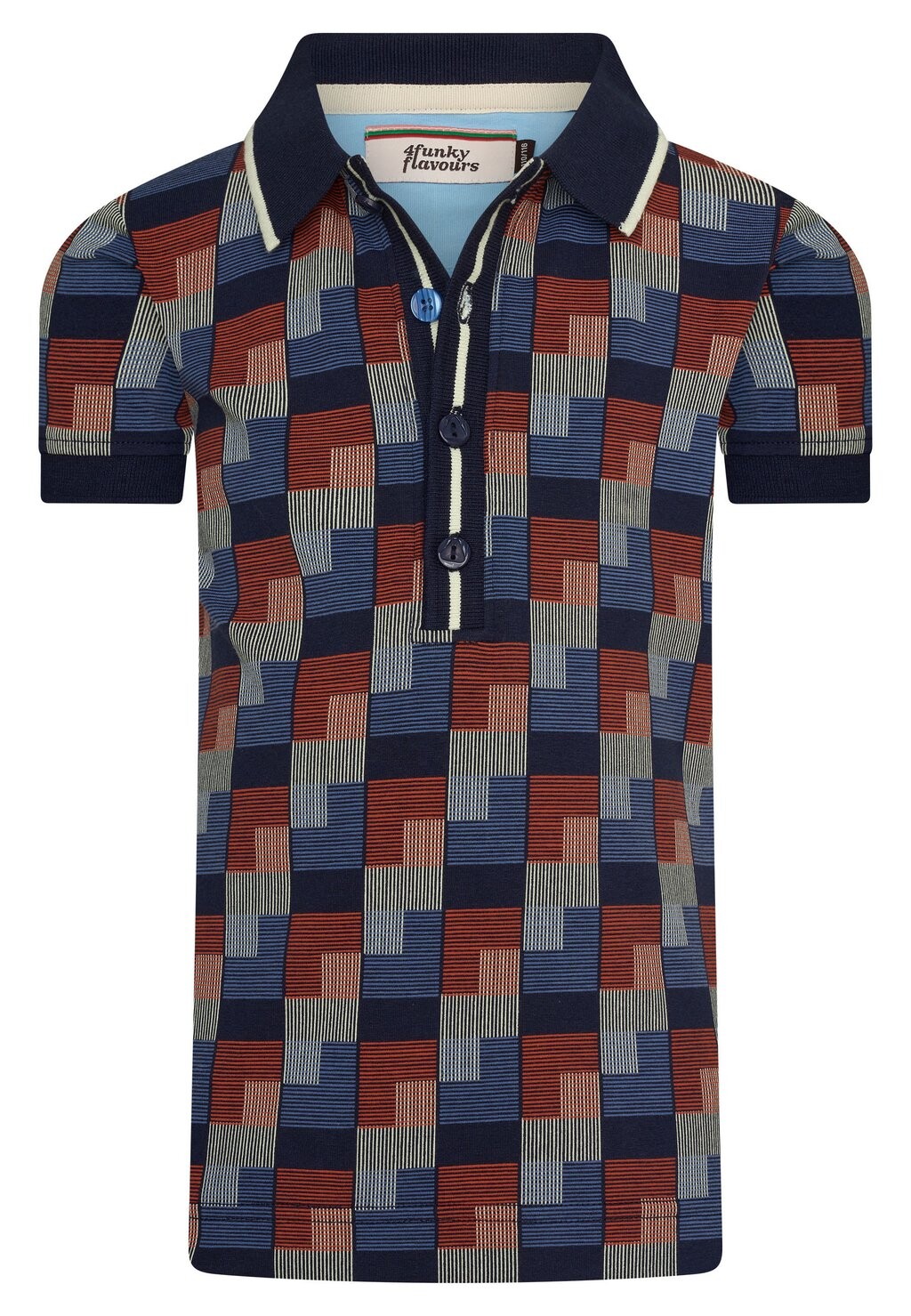 

Рубашка-поло WITH GEOMETRIC PATTERN 4funkyflavours, цвет blue
