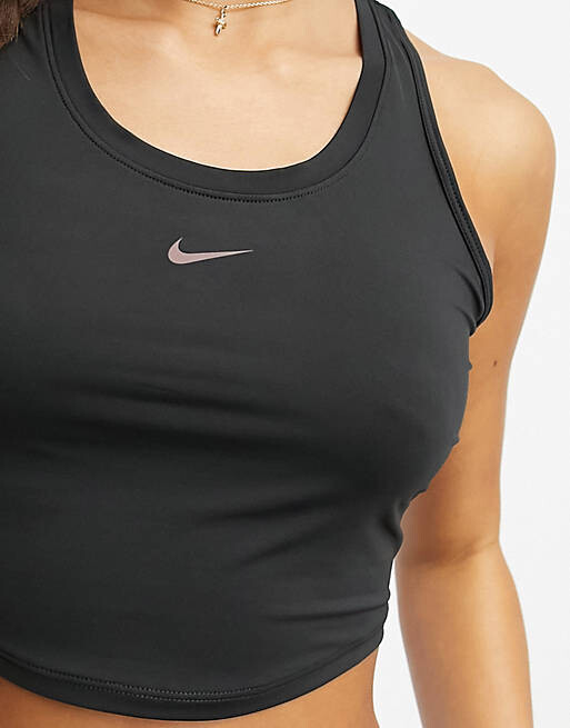 

Новинка черной майки с кружевной спинкой Nike One Training dri fit