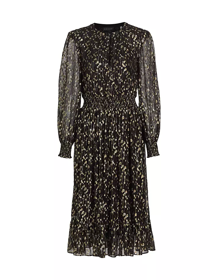 

Платье Maggie из смесового шелка Elie Tahari, цвет noir gold shine
