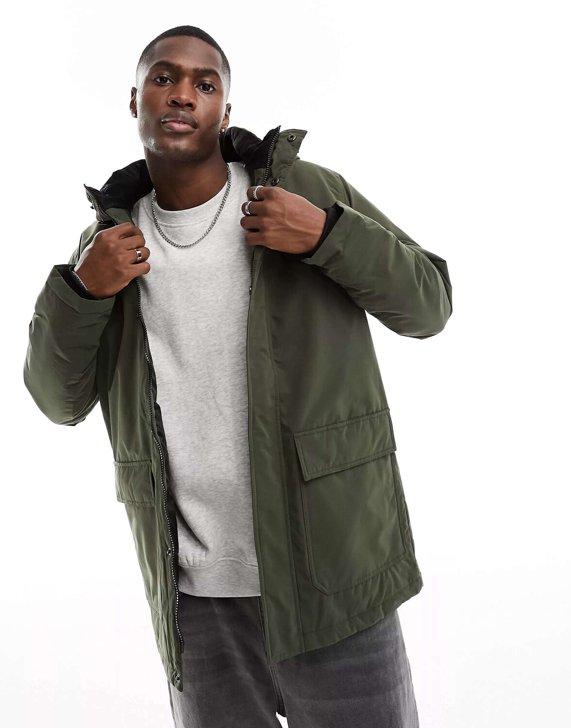 

Куртка-парка Jack & Jones цвета хаки