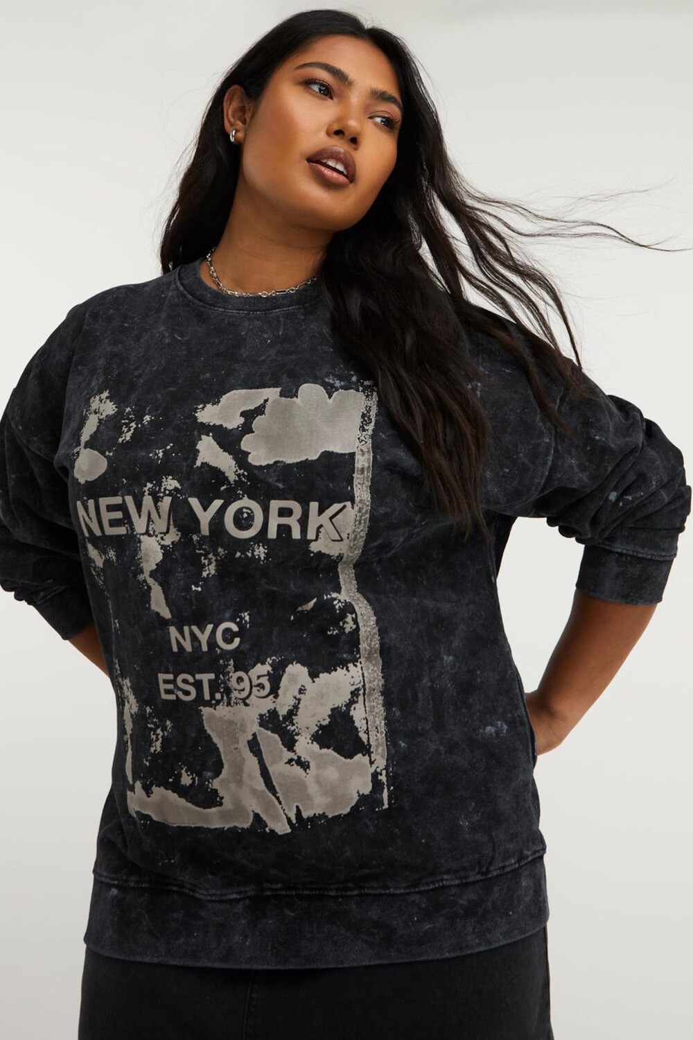 

Толстовка с графичным принтом New York Simply Be, черный