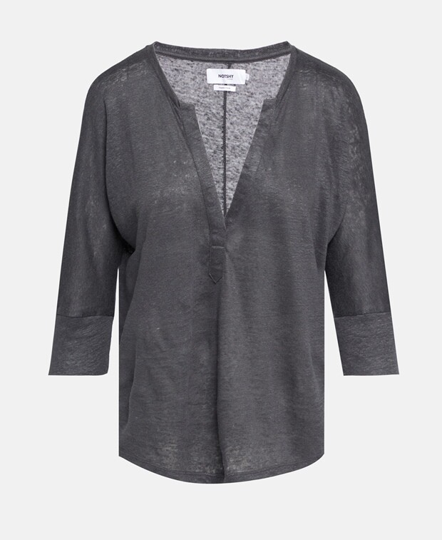 

Льняной лонгслив Notshy Cashmere, темно-серый