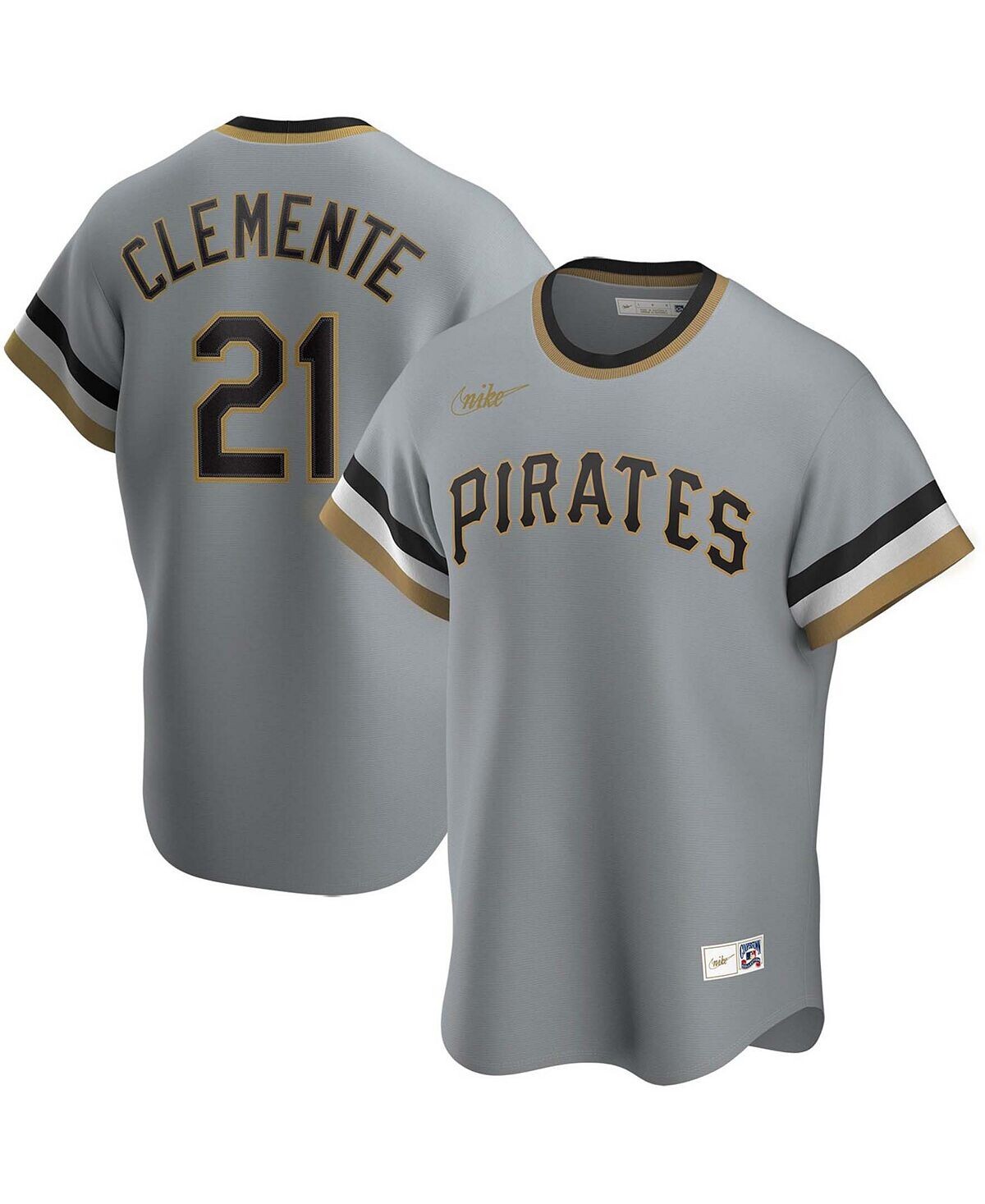 

Мужское Джерси Roberto Clemente Grey Pittsburgh Pirates Road Cooperstown Collection Player Nike