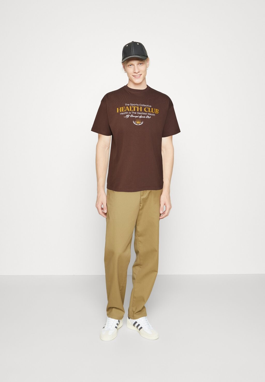 

футболка с принтом ФУТБОЛКА С ГРАФИКОЙ УНИСЕКС, НАБОР 2 шт. NY CONCEPT, цвет brown/grey marl