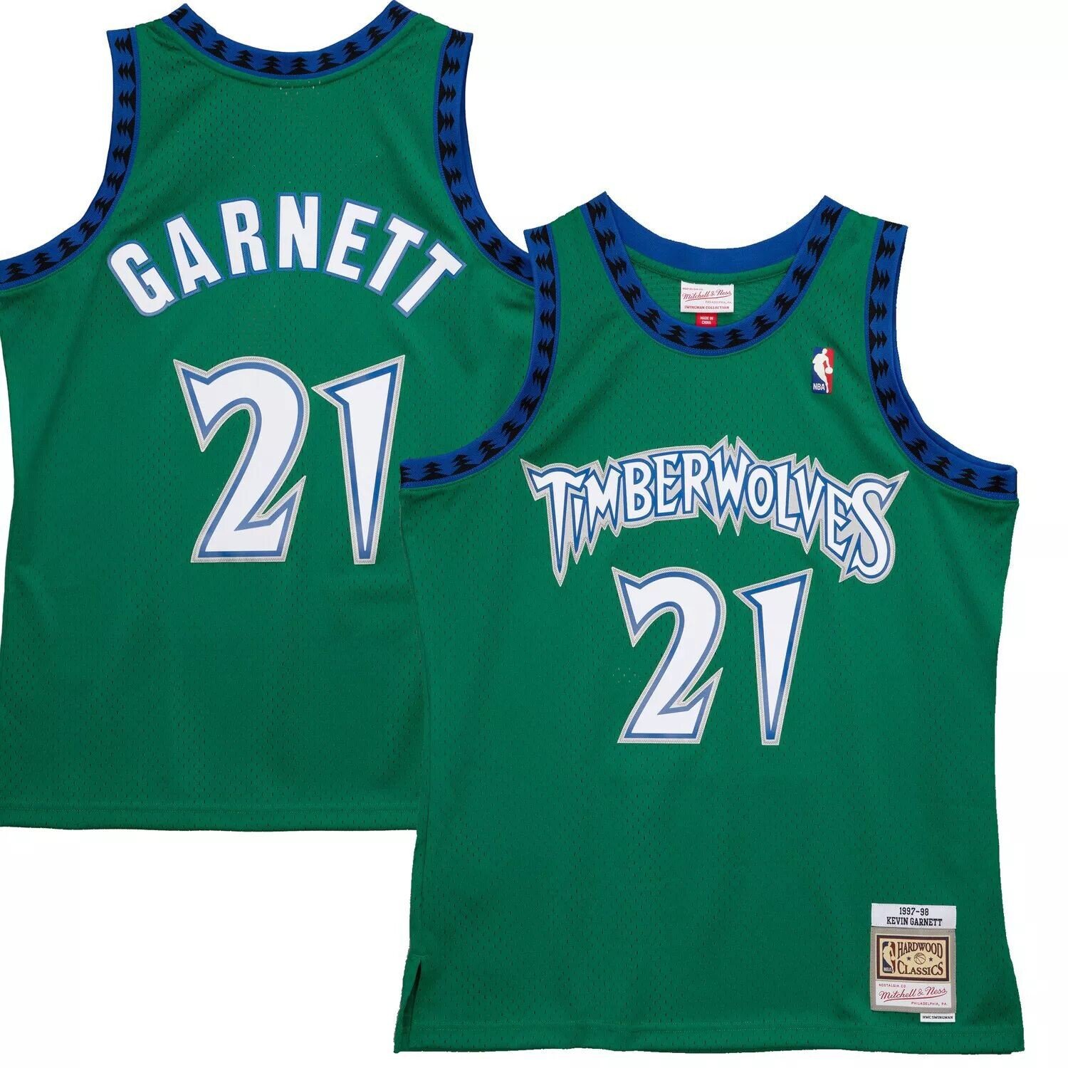 

Мужская майка Mitchell & Ness Kevin Garnett Green Minnesota Timberwolves 1997-98 Hardwood Classics Reload 2.0 Swingman